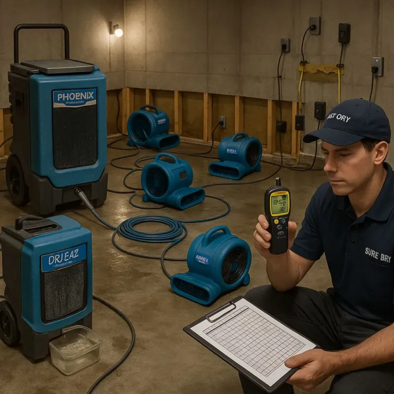 Structural Drying and Dehumidification process in Rocky River, OH